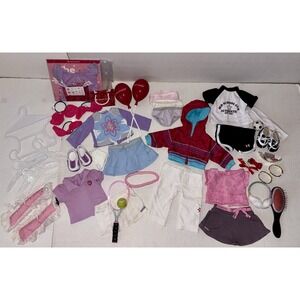 American Girl Doll Clothing and Accessories Set - Red, Pink, Purple, Blue, White